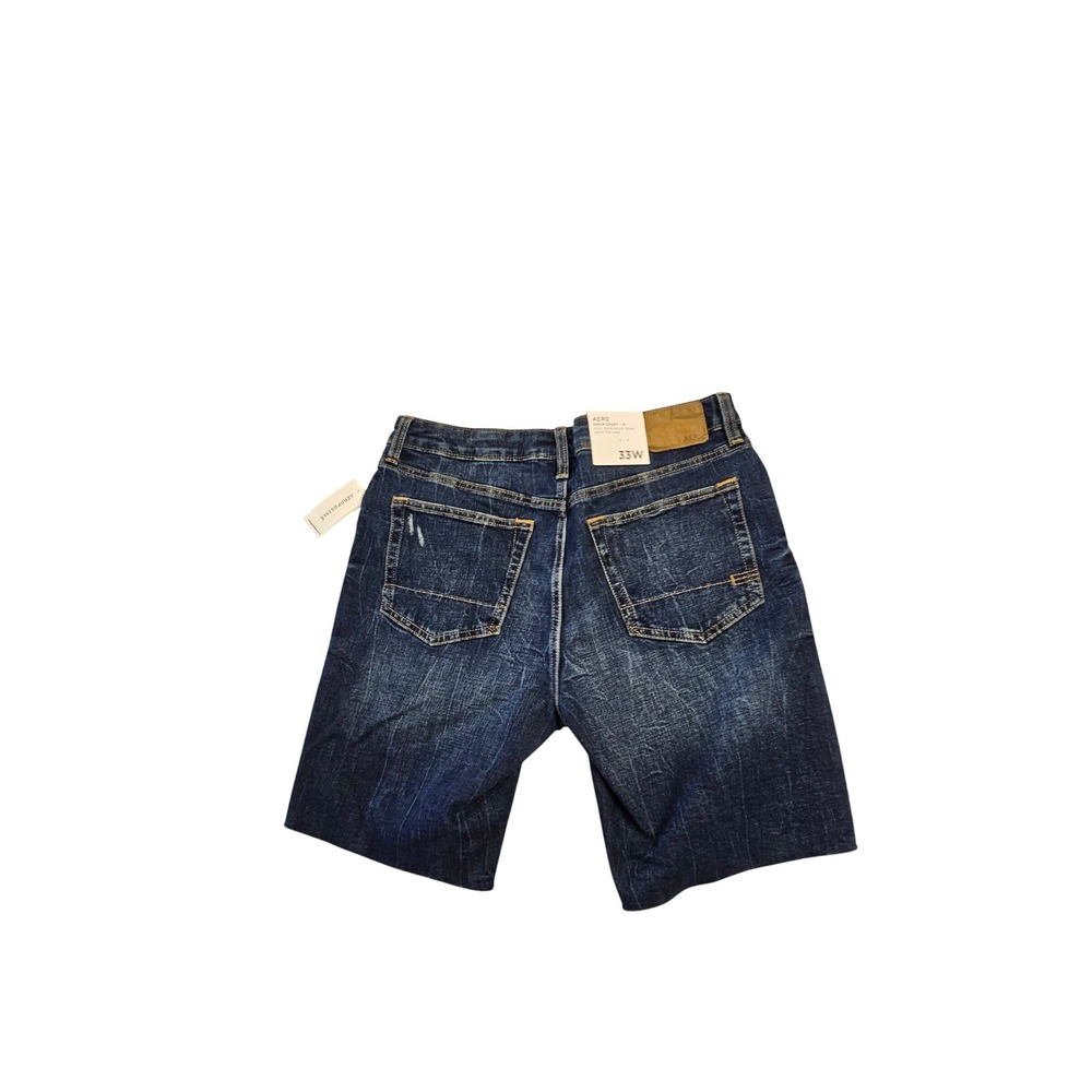 Aeropostale Aero2 Premium Air Denim Distressed Short Mens 33W Dark Wash 9 Inseam
